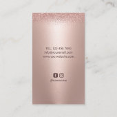 Roos Gold Flower Splash Hair Stylist Makeup Artist Visitekaartje (Achterkant)