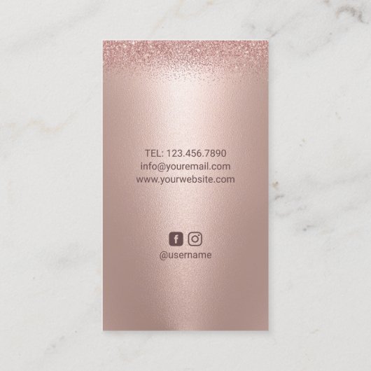 Roos Gold Flower Splash Hair Stylist Makeup Artist Visitekaartje (Achterkant)