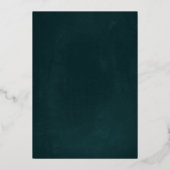 Roos Gold Flower Wreath Emerald Green Wedding Folie Uitnodiging (Achterkant)