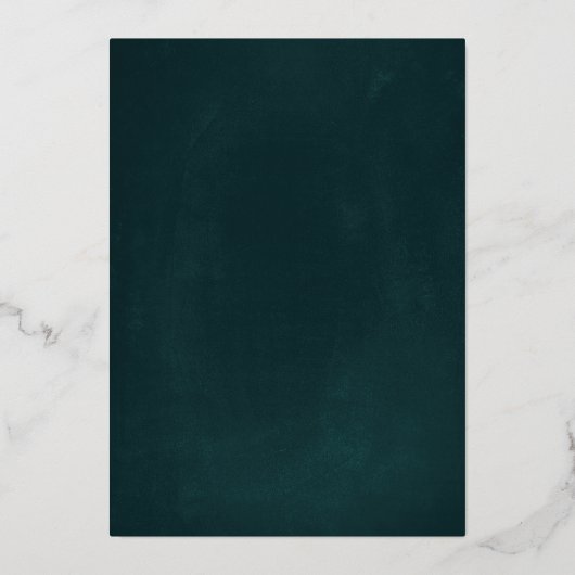 Roos Gold Flower Wreath Emerald Green Wedding Folie Uitnodiging (Achterkant)