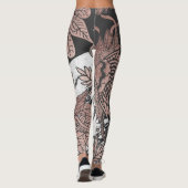 Roos Gold Flowers en Modern Black and Marble Cut Leggings (Achterkant)
