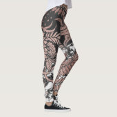 Roos Gold Flowers en Modern Black and Marble Cut Leggings (Rechts)