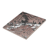 Roos Gold Flowers en Modern Black and Marble Cut Tegeltje (Zijkant)