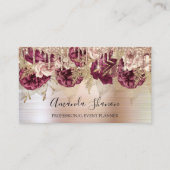 Roos Gold Flowers geborsteld Drip QR CODE Logo Visitekaartje (Voorkant)