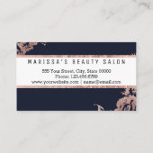 Roos Gold Flowers Navy Blue Loyalty Discount Punch (Achterkant)