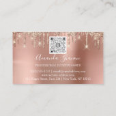 Roos Gold Flowers Poeder Drip QR CODE Logo Visitekaartje (Achterkant)