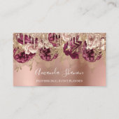 Roos Gold Flowers Poeder Drip QR CODE Logo Visitekaartje (Voorkant)