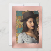 Roos Gold Foil 18e verjaardag Foto Uitnodiging (Achterkant)