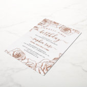 Roos Gold Foil 21e verjaardag Folie Uitnodiging (Gedraaid)