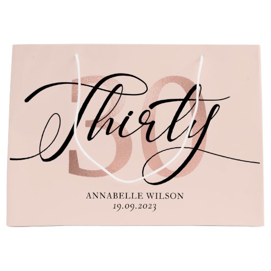 Roos Gold Foil 30e verjaardag  Groot Cadeauzakje (Voorkant)