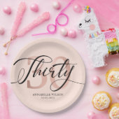 Roos Gold Foil 30e verjaardag Papieren Bordje (Feest)