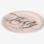 Roos Gold Foil 30e verjaardag Papieren Bordje (Gekanteld)