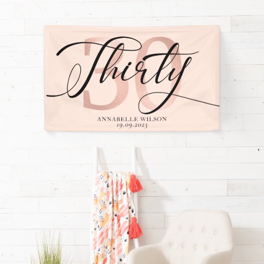 Roos Gold Foil 30e verjaardag   Spandoek (Insitu)