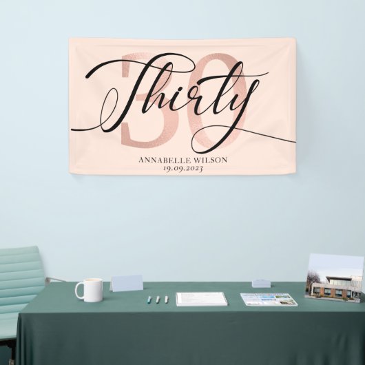 Roos Gold Foil 30e verjaardag Spandoek (Beurs)