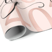 Roos Gold Foil 40e verjaardag Cadeaupapier (Rol Hoek)