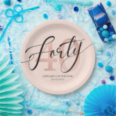 Roos Gold Foil 40e verjaardag   Papieren Bordje (Feest)