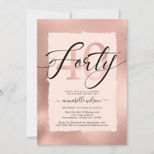Roos Gold Foil 40th Birthday Foto  Kaart