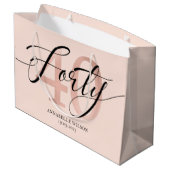 Roos Gold Foil 40th Birthday Large Gift Bag Groot Cadeauzakje (Achterkant Gekanteld)