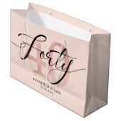 Roos Gold Foil 40th Birthday Large Gift Bag Groot Cadeauzakje (Voorkant Gekanteld)
