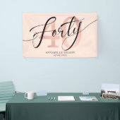 Roos Gold Foil 40th BirthdayBanner Spandoek (Beurs)