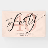 Roos Gold Foil 40th BirthdayBanner Spandoek (Horizontaal)