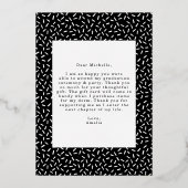 Roos Gold Foil Afstuderen met scripts Hartelijk da Folie Uitnodiging (Achterkant)