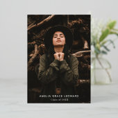 Roos Gold Foil Afstuderen met scripts Hartelijk da Folie Uitnodiging (Staand Voorkant)