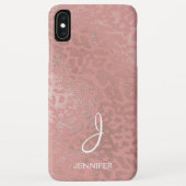 Roos Gold Foil Animal Pattern Monogram Case-Mate iPhone Case (Achterkant)