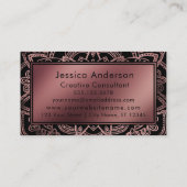 Roos Gold Foil Badge over Mandala en Black Visitekaartje (Achterkant)