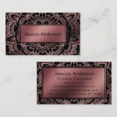 Roos Gold Foil Badge over Mandala en Black Visitekaartje (Voorkant / Achterkant)