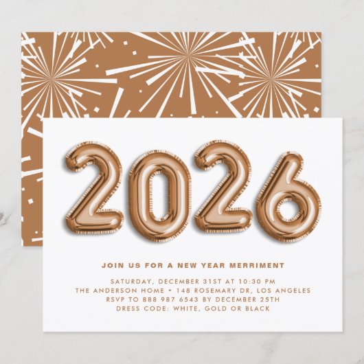 Roos Gold Foil Balloons Nieuwe partij II Kaart (Voorkant / Achterkant)