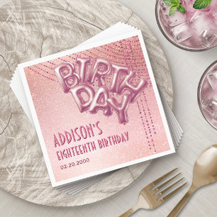 Roos Gold Foil Balloons Verjaardag Servet