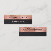Roos Gold Foil Black lederen kleurenblok Mini Visitekaartje (Voorkant / Achterkant)