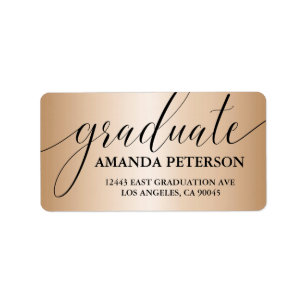 Roos Gold Foil Black Luxury Typografie Afstuderen Etiket