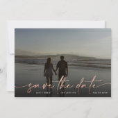 Roos Gold Foil Black Moderne foto verlichting Save The Date (Voorkant)