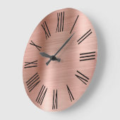 Roos Gold Foil Black Roman Numers Grote Klok (Hoek)