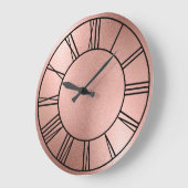 Roos Gold Foil Black Roman Numers Grote Klok (Hoek)