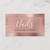 Roos Gold Foil - Blush Pink Nails Salon Visitekaartje (Voorkant)