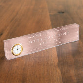 Roos Gold Foil | Blush Pink Professional Modern Naambordje (Zijkant)