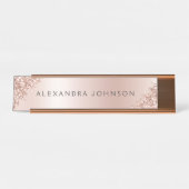 Roos Gold Foil | Blush roze Folie Moderne Bureau Naambordje (Voorkant)