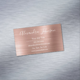 Roos Gold Foil   Blush roze Folie Moderne Magnetisch Visitekaartje