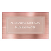 Roos Gold Foil | Blush roze Folie Moderne Naambadge (Voorkant)