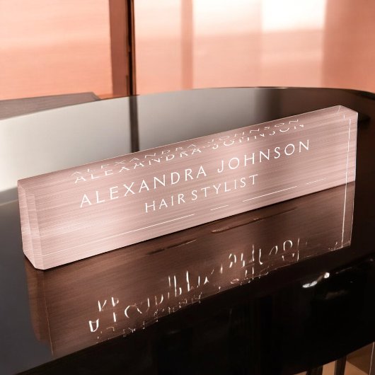 Roos Gold Foil | Blush roze Folie Moderne Naambordje