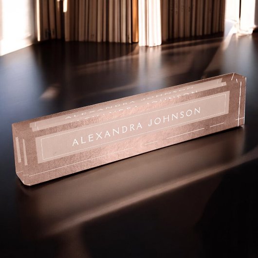 Roos Gold Foil | Blush roze Folie Moderne Naambordje