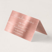 Roos Gold Foil | Blush roze Folie Moderne Visitekaartje (Achterkant)
