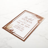 Roos Gold Foil Bohemian Boho Vrijgezellenfeest Folie Uitnodiging (Gedraaid)