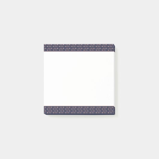 Roos Gold Foil Bohemian Tribal Arrows op Navy Blue Post-it® Notes (Voorkant)