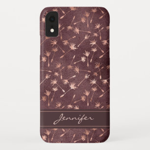 Roos Gold Foil - Bourgogne Pattern - Jouw naam toe Case-Mate iPhone Case