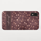 Roos Gold Foil - Bourgogne Pattern - Jouw naam toe Case-Mate iPhone Case (Achterkant (horizontaal))