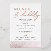 Roos Gold Foil Bridal Brunch en Bubble Folie Uitnodiging (Voorkant)